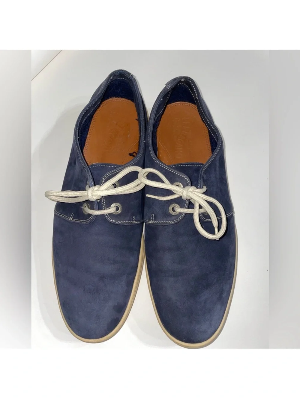 Salvatore Ferragamo Blue Suede Sneakers Derby 12 D⁠